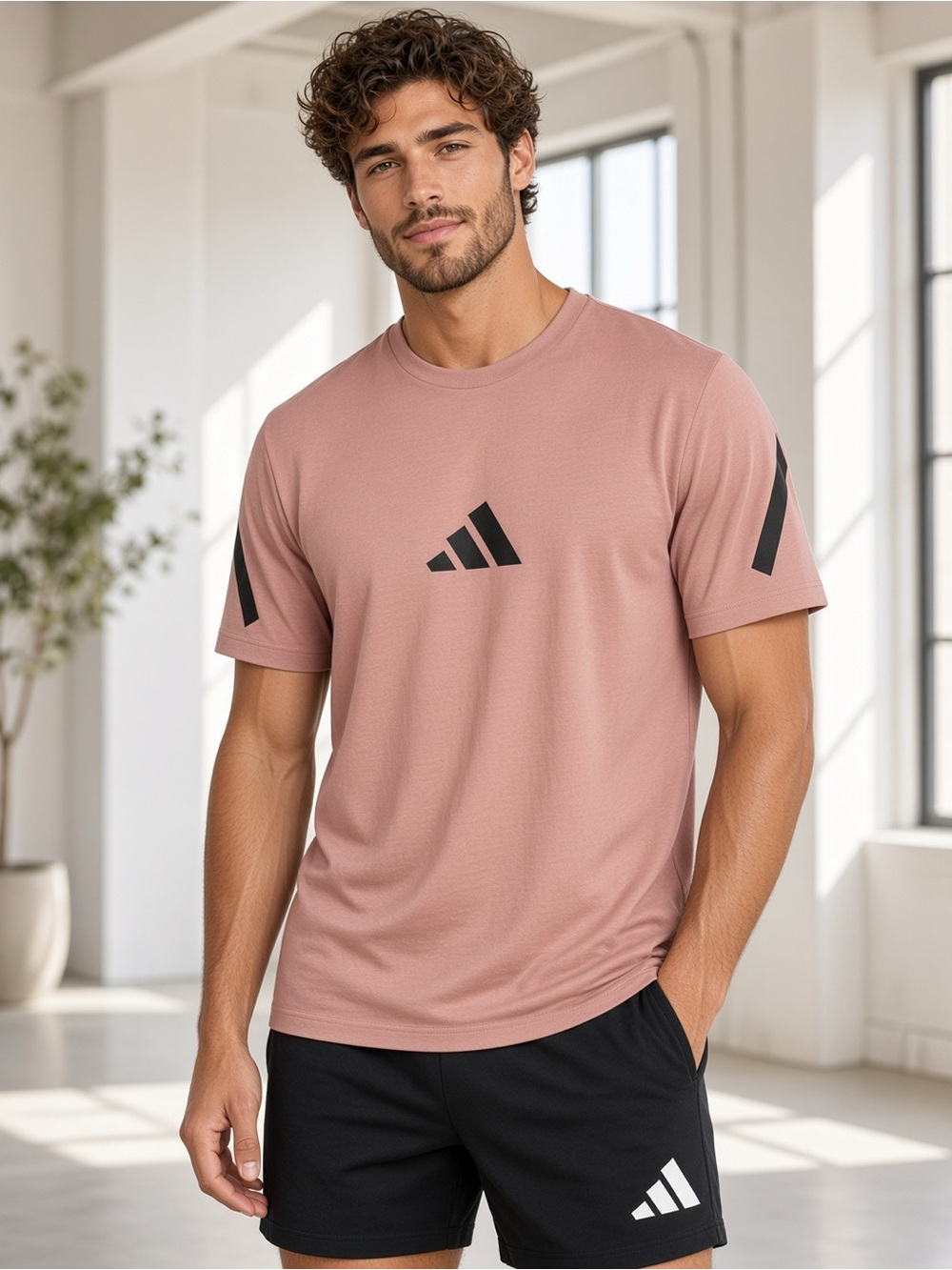 Adidas Z.N.E. T-Shirt Warm Clay Men’s LARGE TALL🩷NWT✨